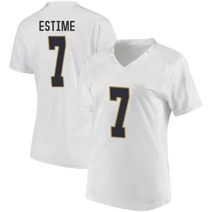 Audric Estime Under Armour Notre Dame Fighting Irish Women's Game Football College Jersey - White
