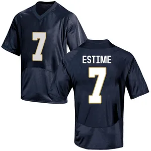 Audric Estime Under Armour Notre Dame Fighting Irish Youth Game Football College Jersey - Navy Blue